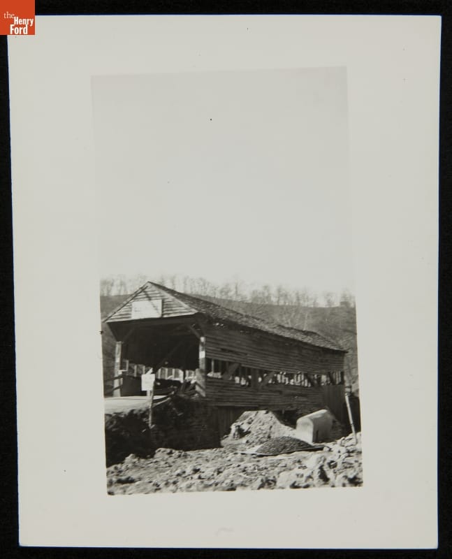 Documentary Photograph of Ackley Covered Bridge at West Finley, Pennsylvania, before Relocation to Greenfield Village, 1937