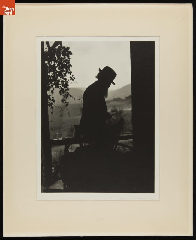 John Burroughs on Porch of Woodchuck Lodge, circa 1918
