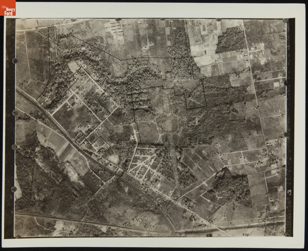 Aerial View of Menlo Park, New Jersey after Removal of Edison's Laboratory, circa 1928