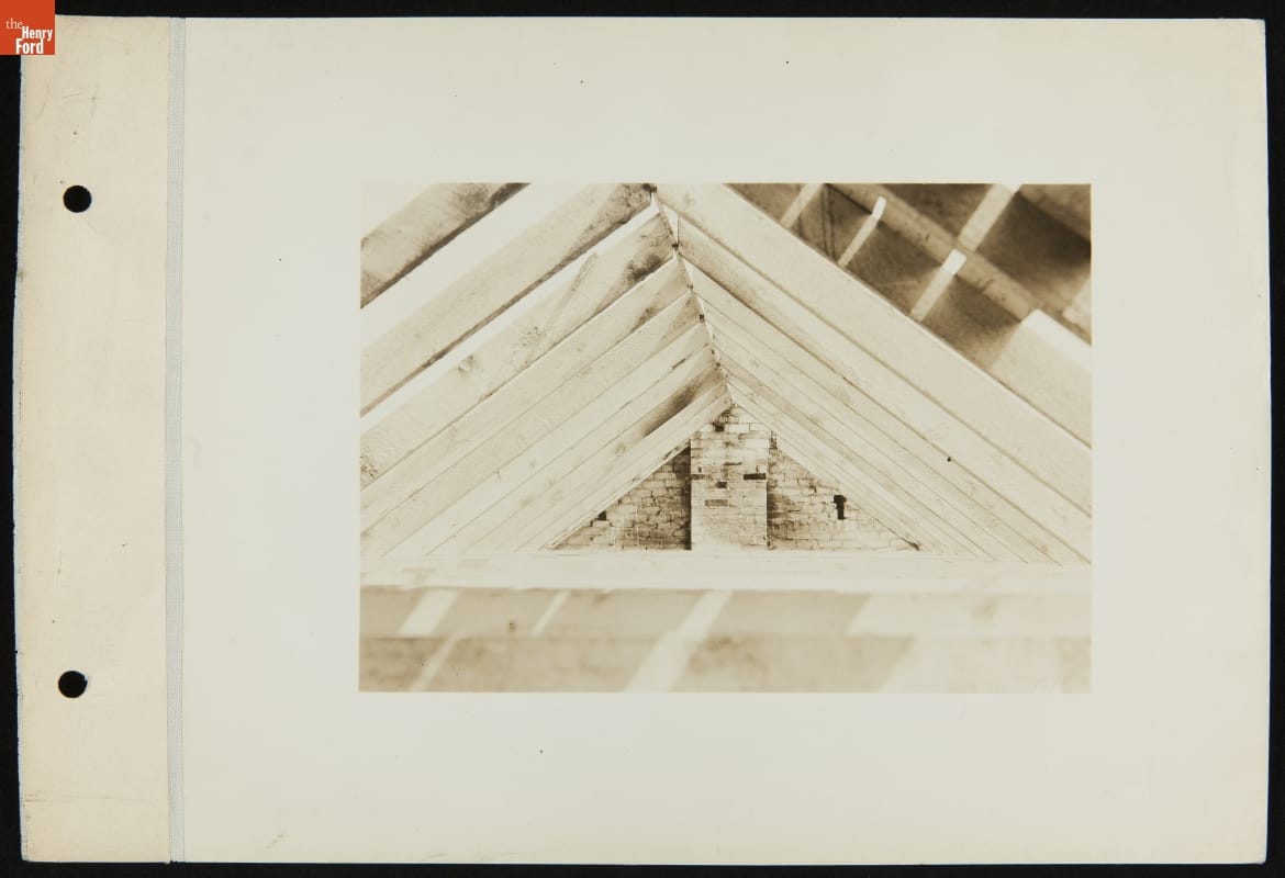 Rafters inside Scotch Settlement School, Dearborn, Michigan, June 1929