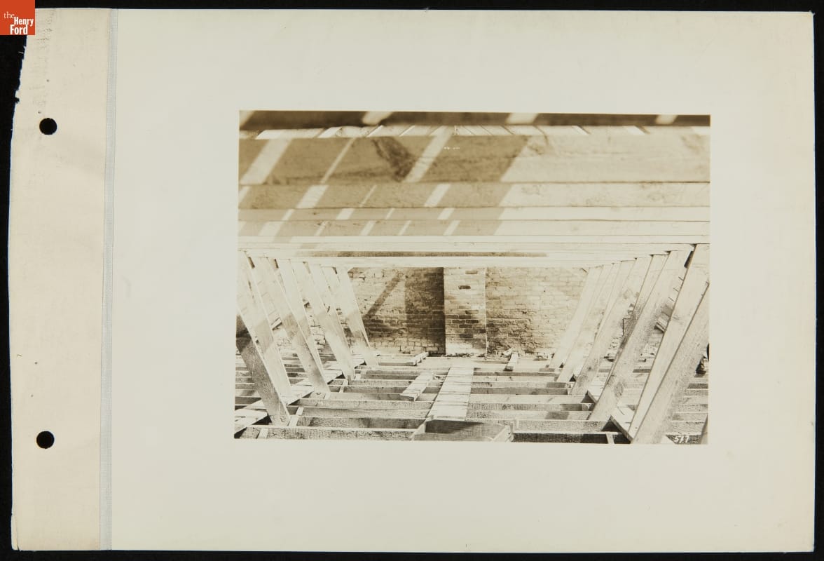 Rafters inside Scotch Settlement School, Dearborn, Michigan, June 1929