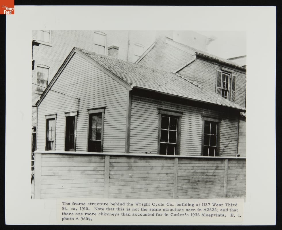 Frame Structure behind Wright Cycle Shop in Dayton, Ohio, circa 1910