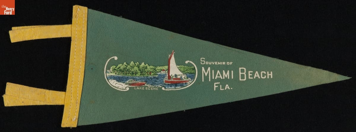Pennant, "Souvenir of Miami Beach, Fla.," 1940-1965