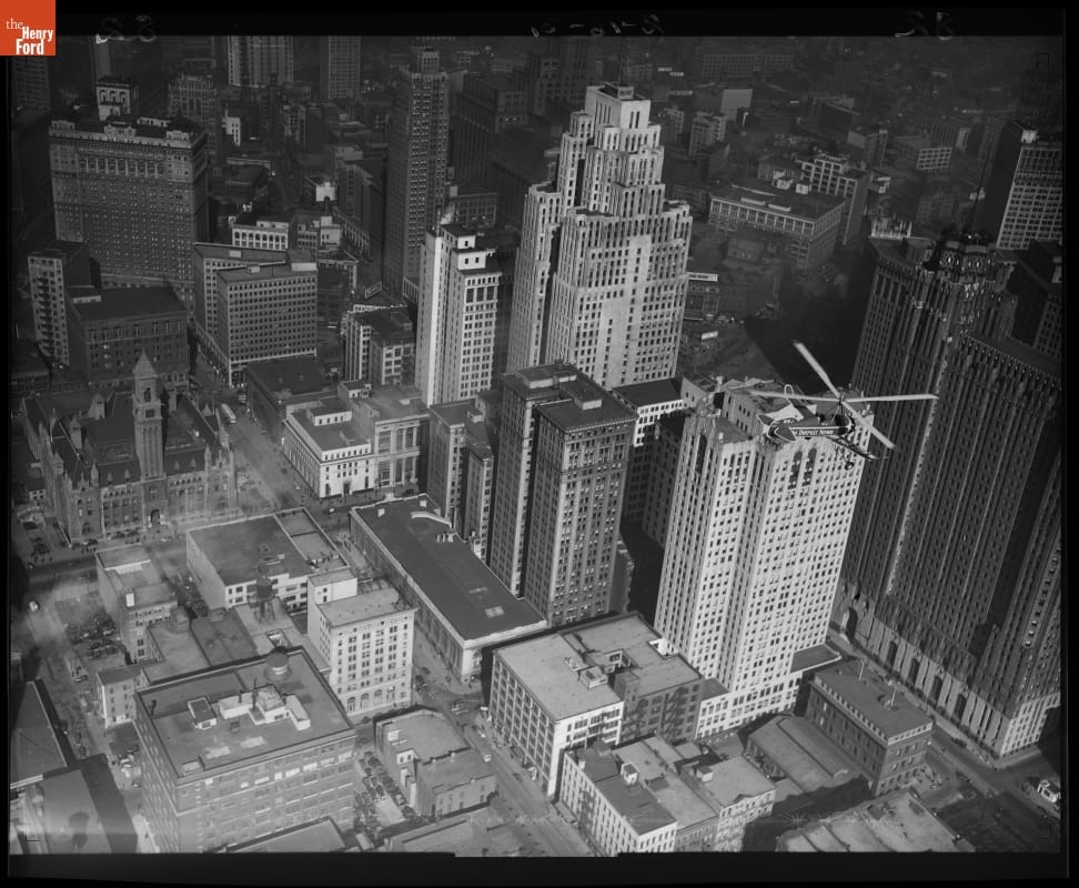 Detroit News--Autogiro--Over Downtown Detroit--Item 9