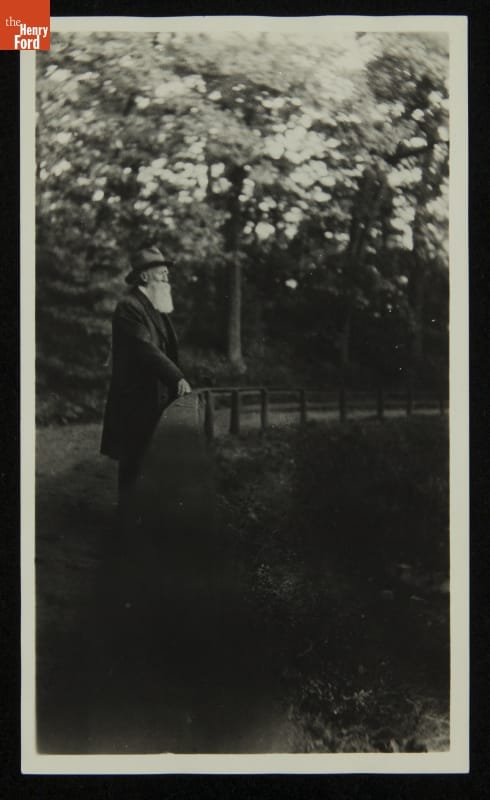 John Burroughs Looking Down the Concord River from Old North Bridge, 1917
