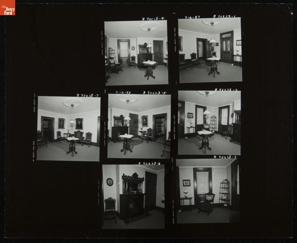 Views of the Parlor in Firestone Farm at its Original Site, Columbiana County, Ohio, February 6, 1983