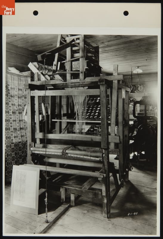 Textile-Working Equipment inside Plymouth Carding Mill (now Gunsolly Carding Mill), Greenfield Village, 1940