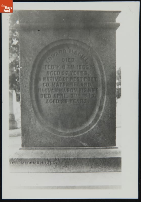 Cemetery Monument for Edward Magill and his Wife Hannah Mason
