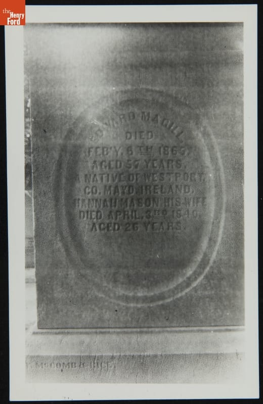 Cemetery Monument for Edward Magill and his Wife Hannah Mason