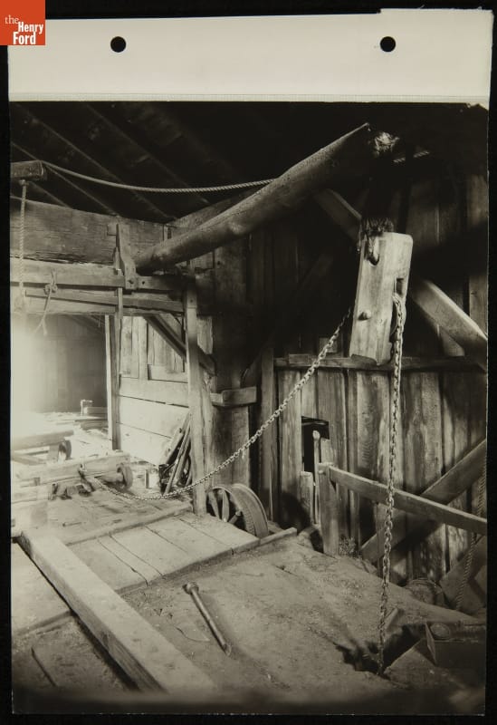 Interior View of Tripp Up-and-Down Sawmill at Tipton, Michigan, 1926