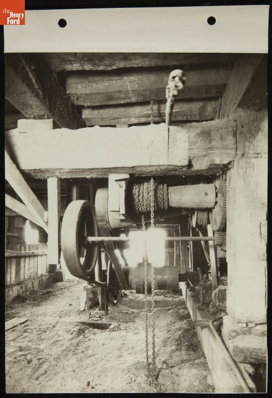 Interior View of Tripp Up-and-Down Sawmill at Tipton, Michigan, 1926