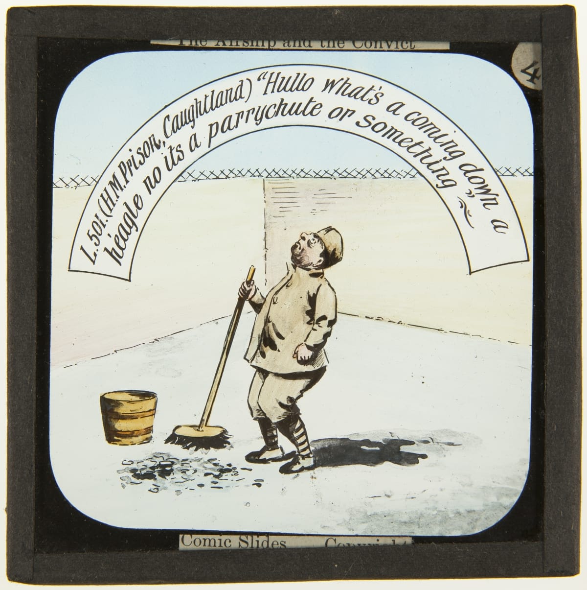 Lantern Slide, "The Airship and the Convict," 1890-1899