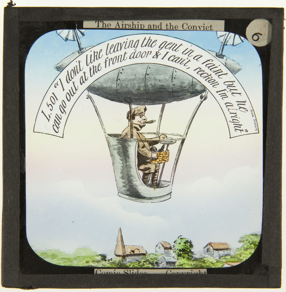 Lantern Slide, "The Airship and the Convict," 1890-1990