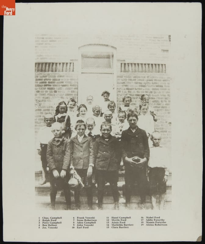 Students in Front of Scotch Settlement School, Dearborn, Michigan, circa 1905