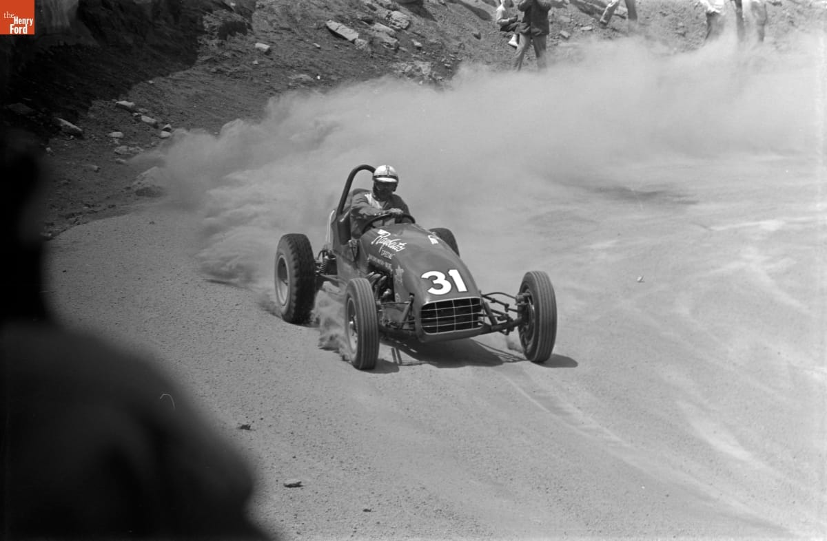 Roy Walker at Pikes Peak Auto Hill Climb, Colorado Springs, Colorado, July 4, 1962