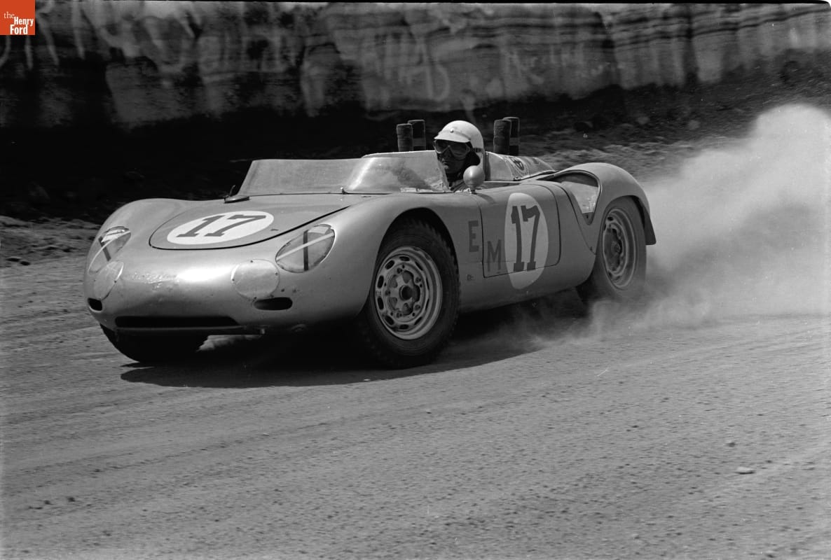 Bob Donner Driving Porsche RS 61 at Pikes Peak Auto Hill Climb, Colorado Springs, Colorado, July 4, 1962