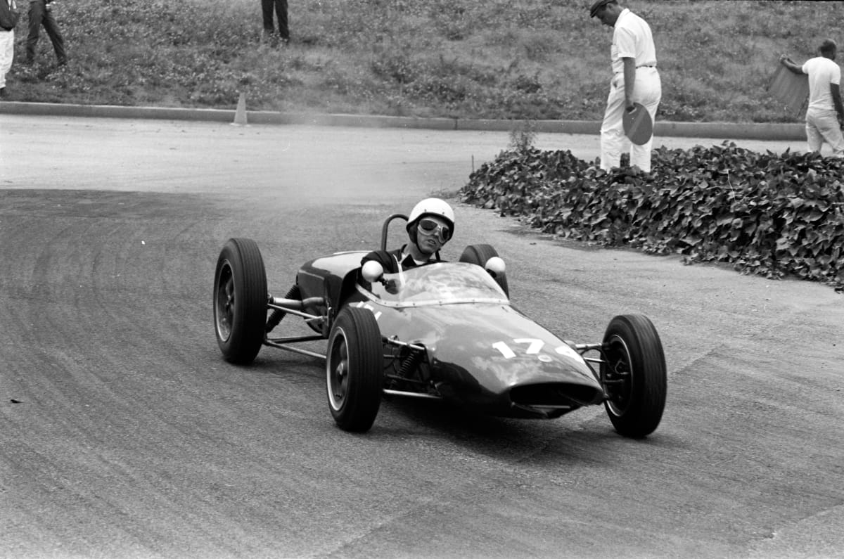 Dick Boyle Driving Lotus Mk 20 at Pomona Road Races, July 1962