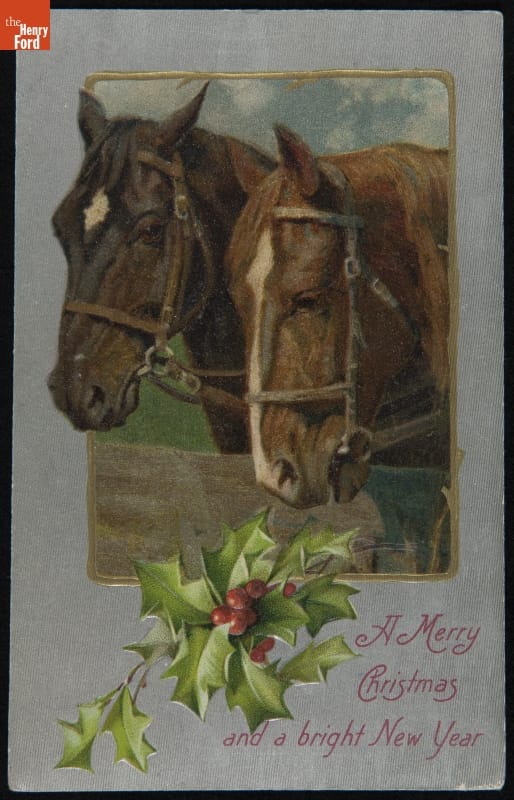 Christmas Postcard, circa 1910, "A Merry Christmas and a Bright New Year"