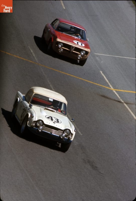 Triumph and Alfa Romeo Race Cars at the Daytona Continental 24 Hours Race, February 1967