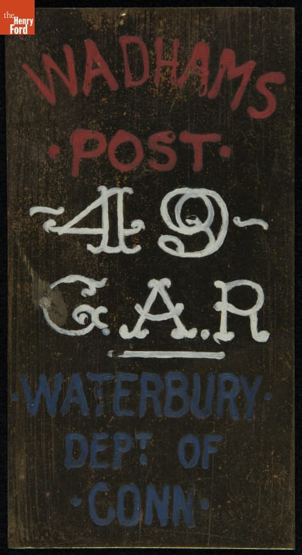 Wadhams Post 49 Grand Army of the Republic (G.A.R.) Department of Connecticut Badge, circa 1890