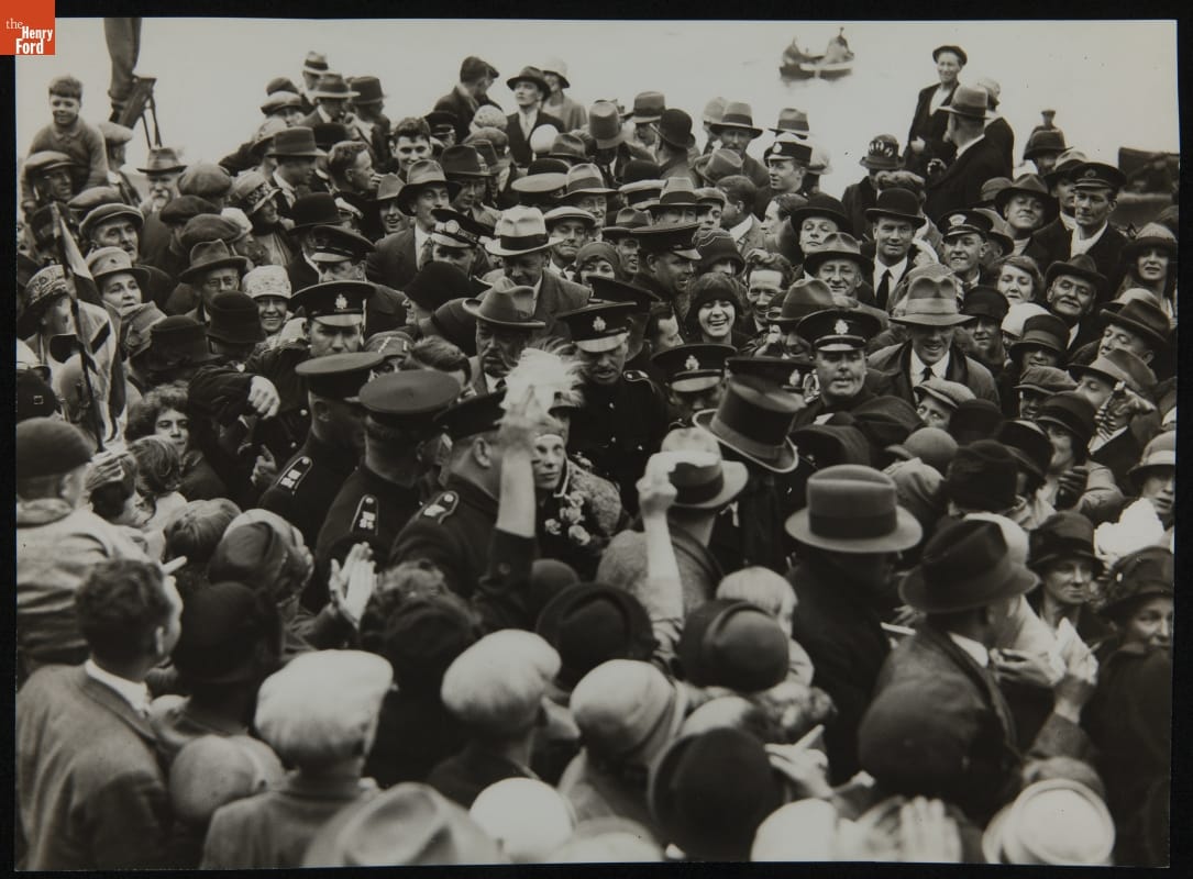 Amelia Earhart and the "Friendship" Greeted by Crowds at Southampton, June 19, 1928