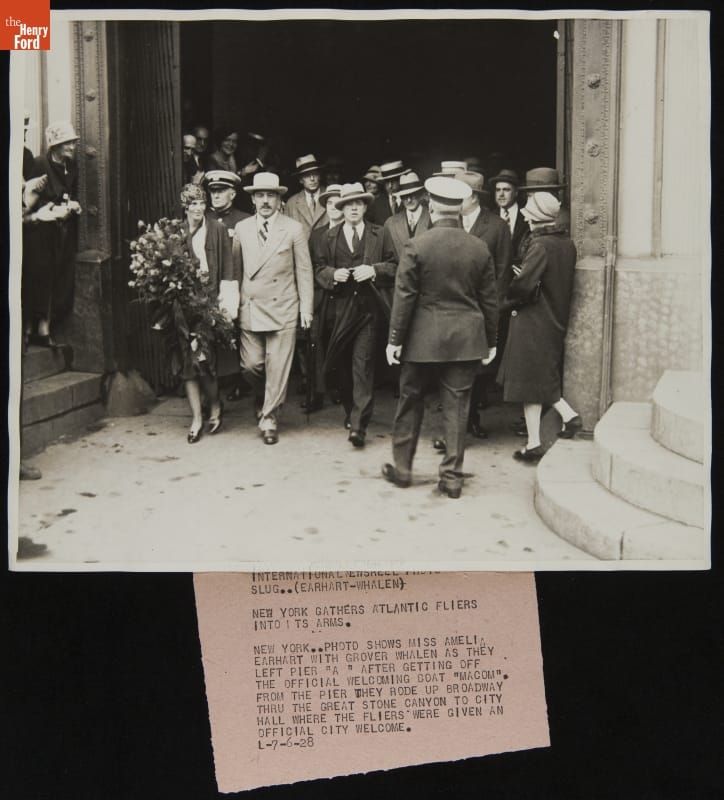Amelia Earhart Arriving in New York City, Returning from the Transatlantic Flight, July 6, 1928