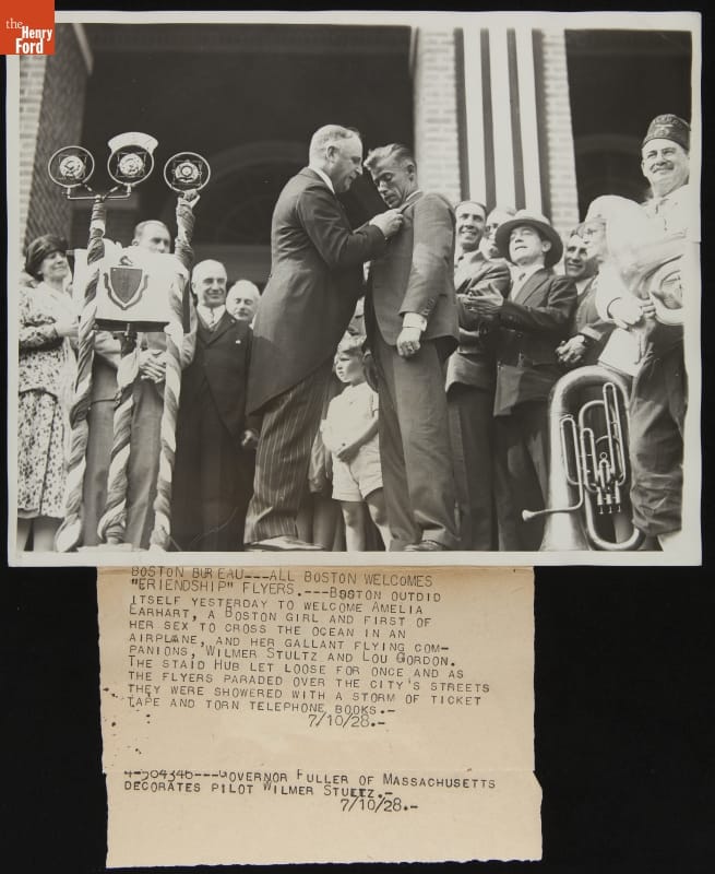Wilmer Stultz is Decorated by the Governor of Massachusetts, July 9, 1928