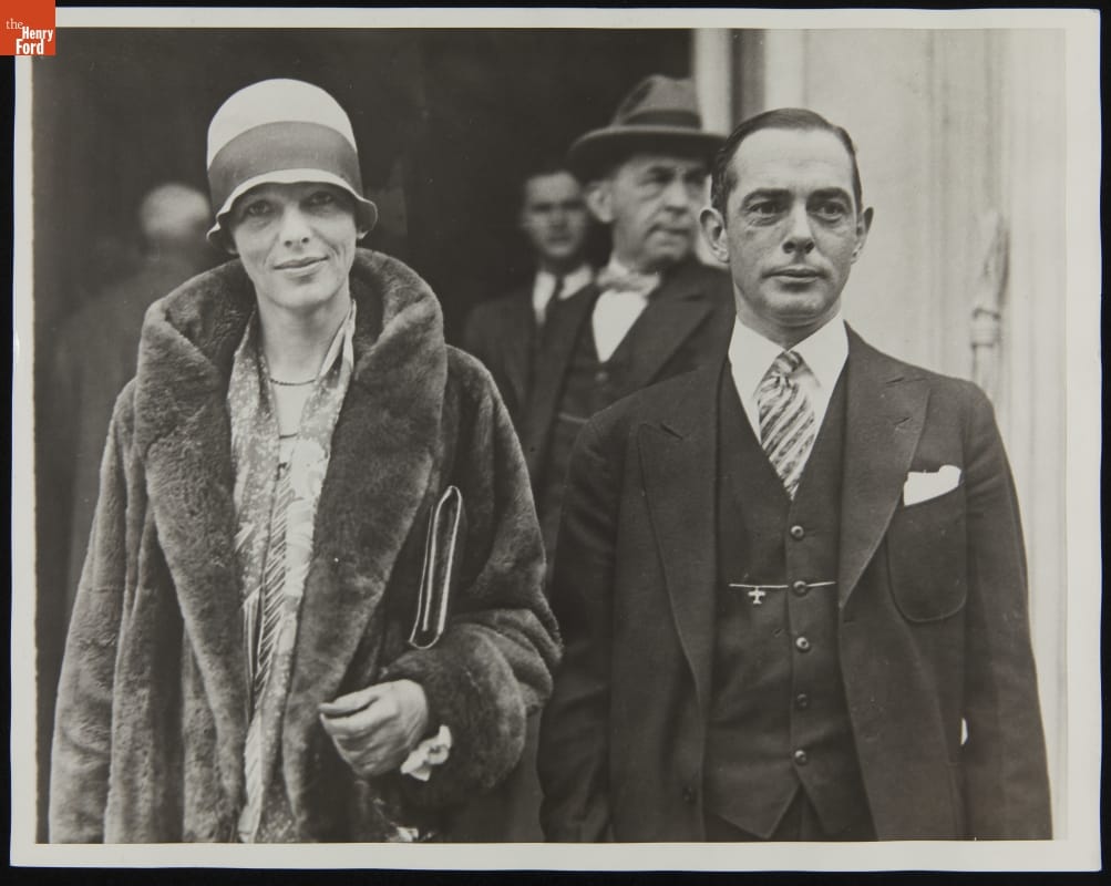 Amelia Earhart with Porter Adams during Her Visit to President Coolidge, November 1928