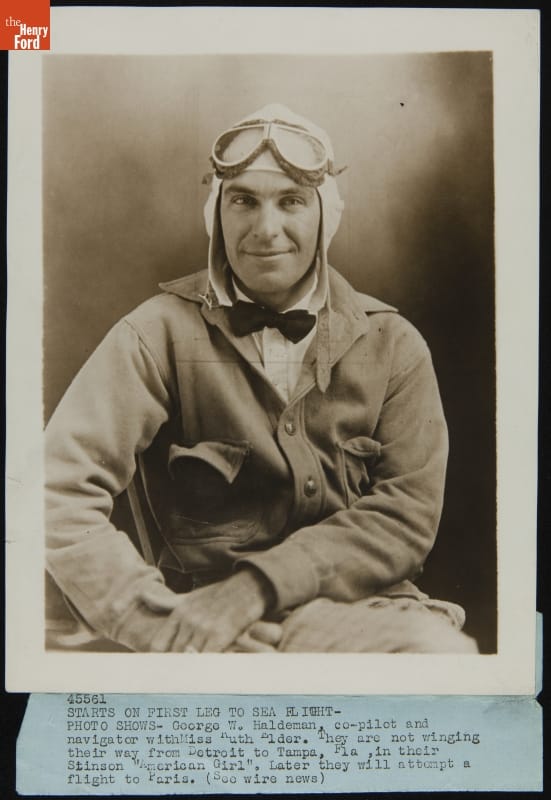 George Haldeman before Transatlantic Flight with Ruth Elder, 1927