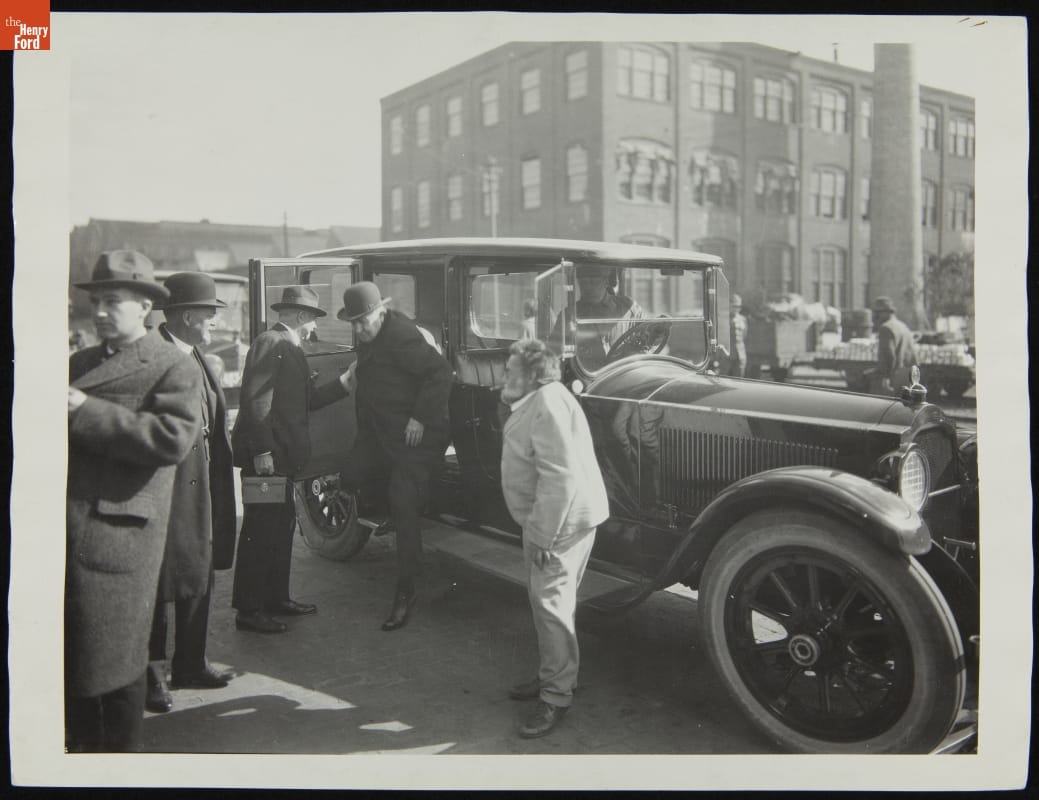 Charles Steinmetz and Thomas Edison Arrive at General Electric Company, Schenectady, New York, October 1922