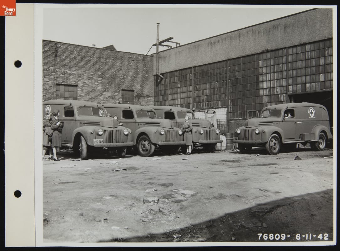 Red Cross Women's Motor Corps Workers with Ford Ambulances, June 1942