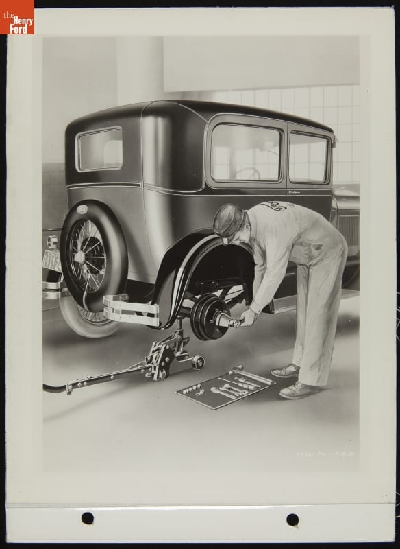 Illustration from the July 1930 Ford Service Bulletin Shows "Efficient Workmanship"