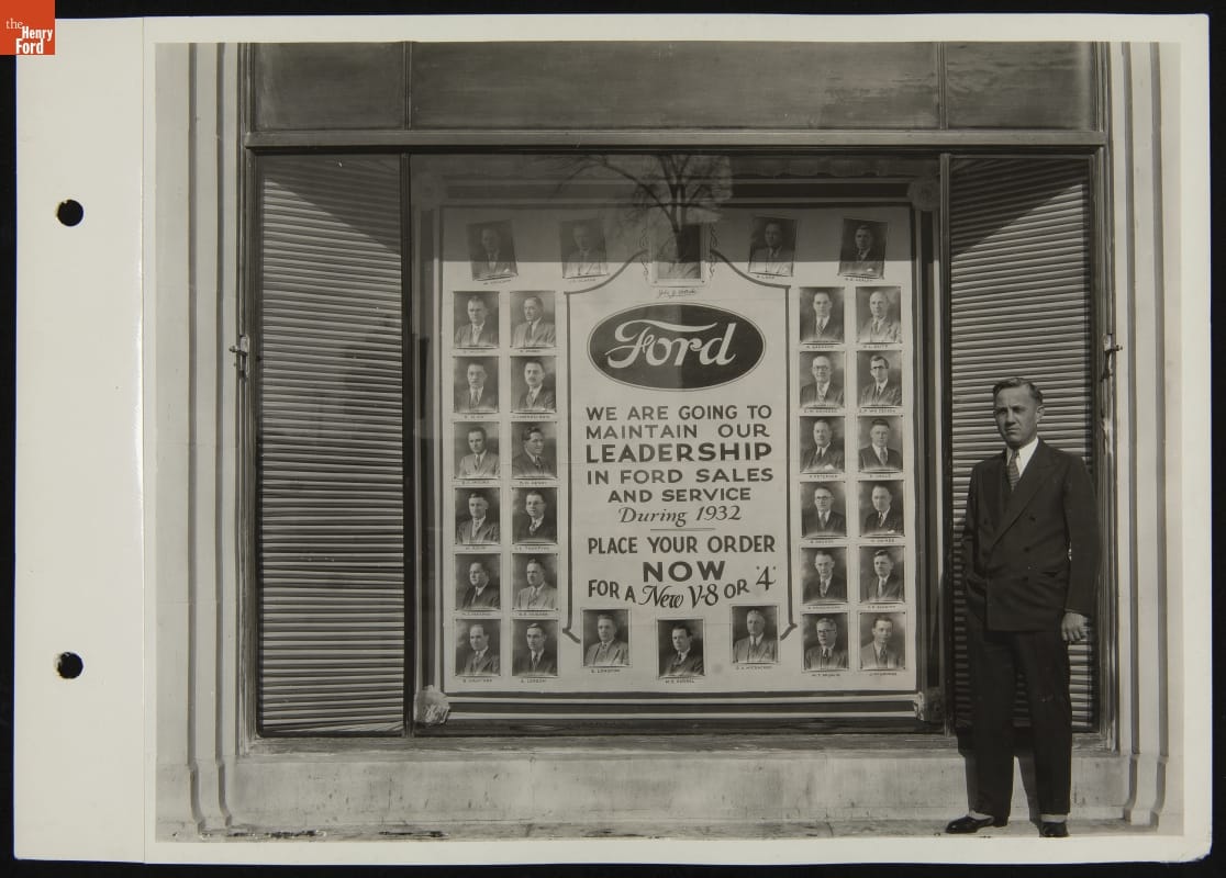 Personnel Display in Hettche Motor Sales Window, February 1932