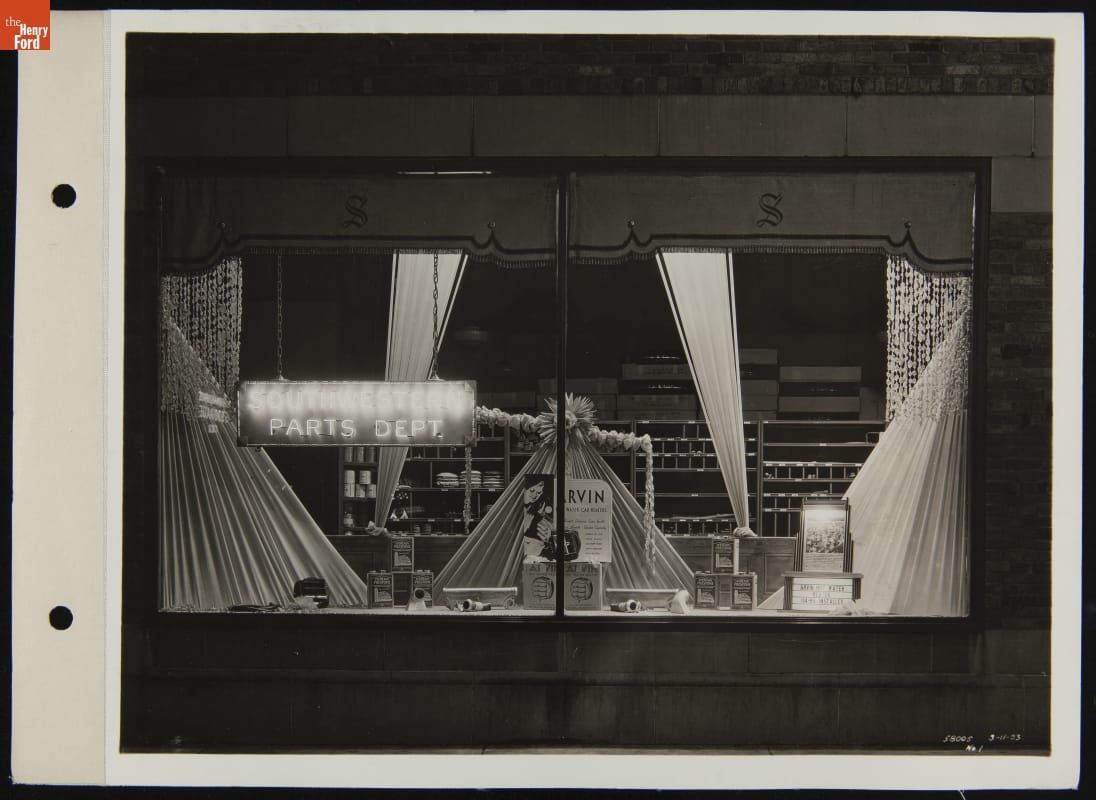 Show Window Displays, Southwestern Motor Sales Dealership, November 1933