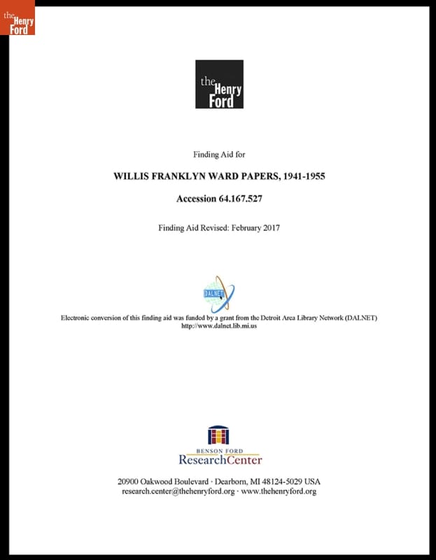 Willis Franklyn Ward Papers