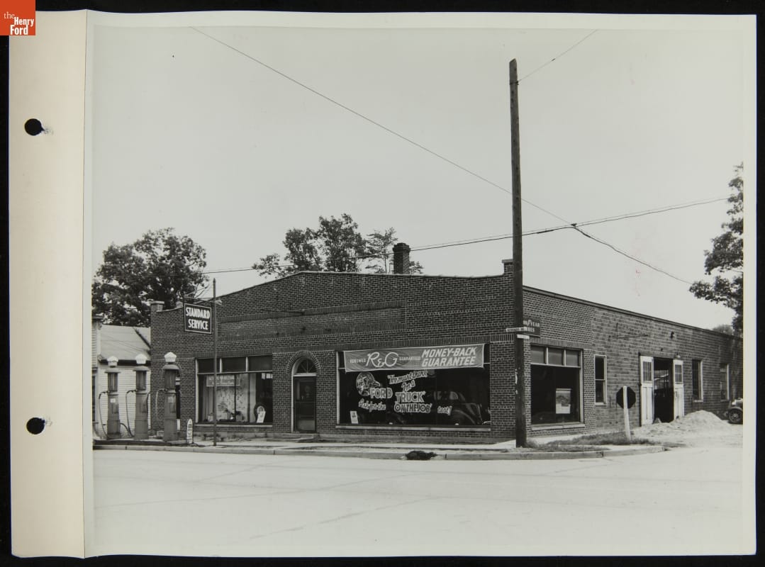 Ford Dealer Service Station, Goddard and Second, Romulus, Michigan, September 1936
