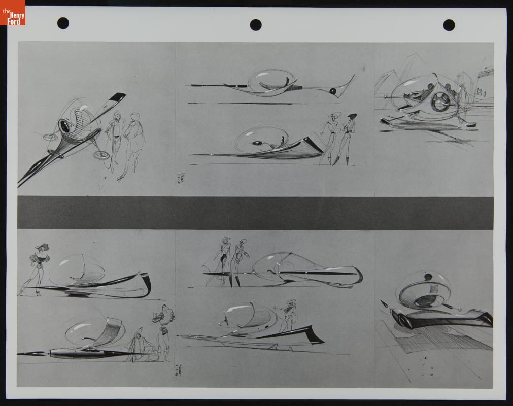 Futuristic Automotive Design Sketch, 1959