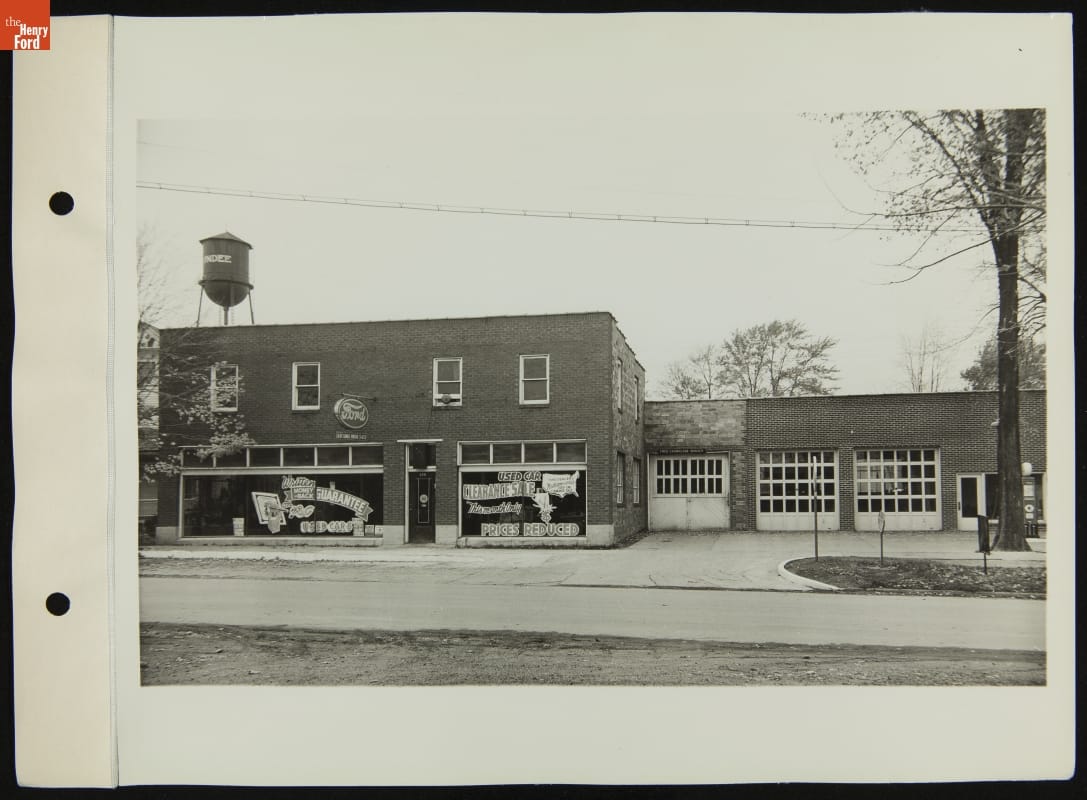 A.H. Lange Ford Dealership with Service Station, Dundee, Michigan, October 1936