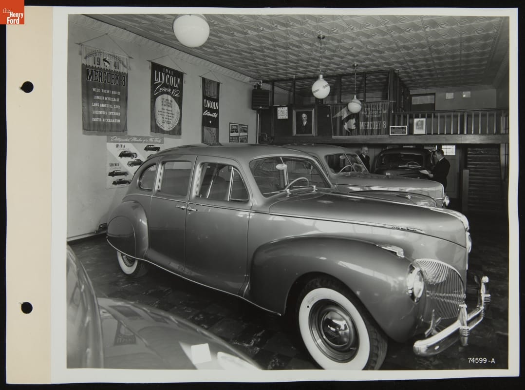 Showroom, North Brothers Inc. Lincoln Mercury Dealership, 1360 Fort Street, Lincoln Park, Michigan, November 1940