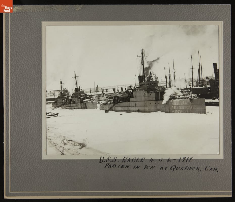 USS Eagles 4, 5, and 6 Frozen in the Ice, Quebec, Canada, 1919