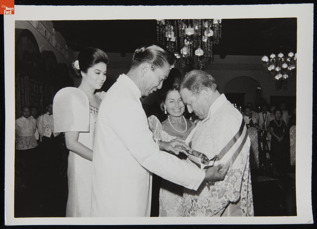 President Ferdinand E. Marcos Awarding Henry Ford II with Rajah Soliman Order at Malacanan Palace, March 1971