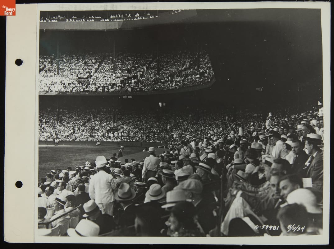 Fans at Navin Field for a Detroit Tigers Baseball Game, August 1934