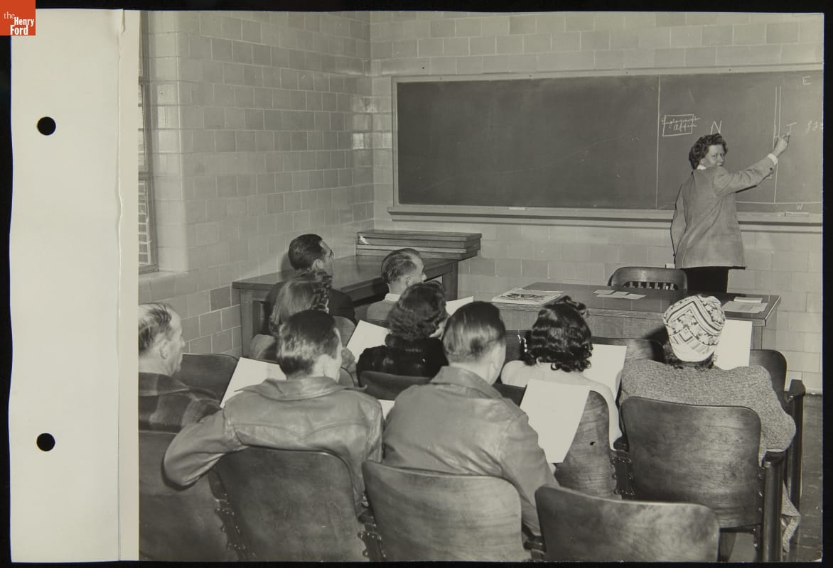 Woman Teaching Class for New Employees, Willow Run Bomber Plant, November 1943