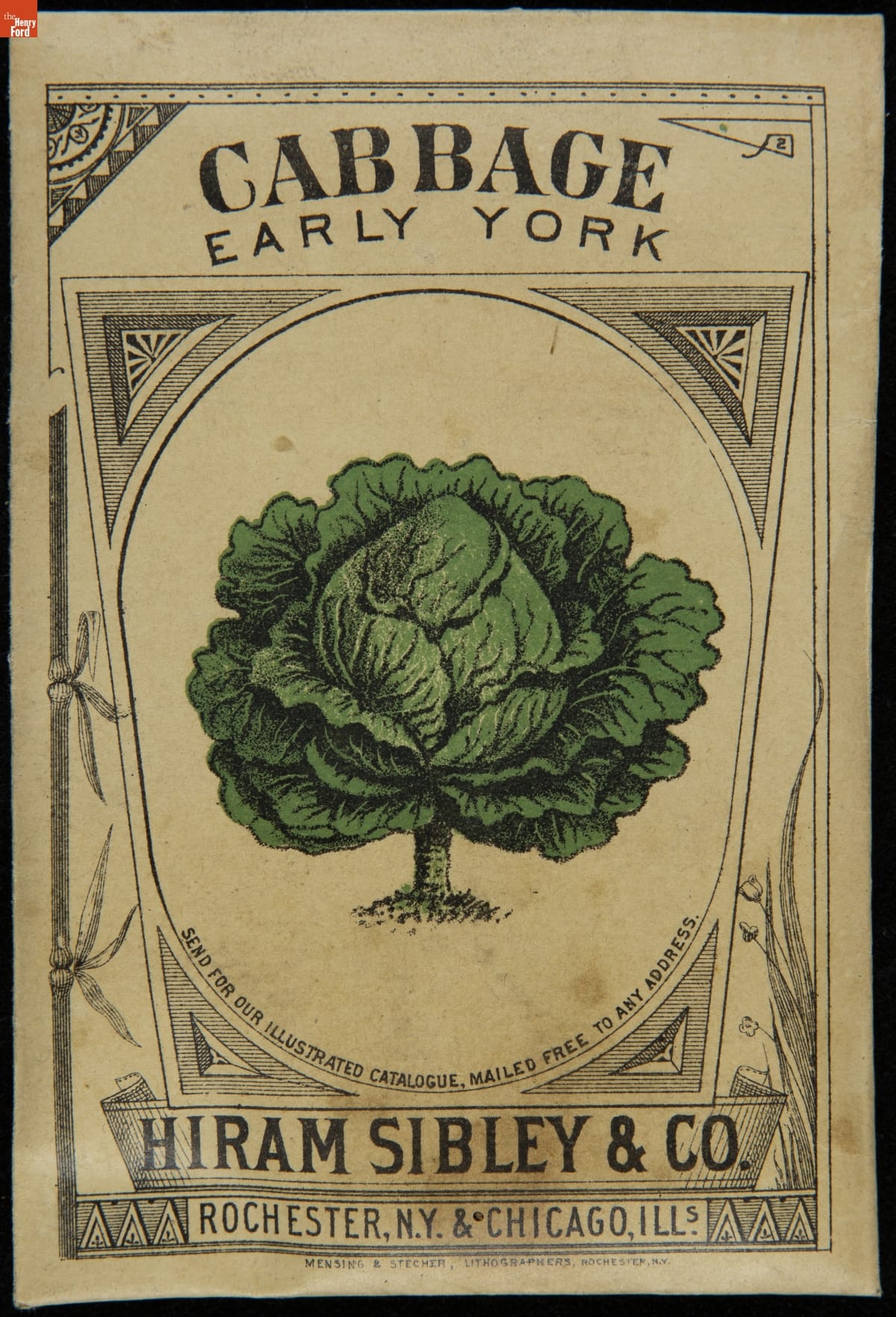 Hiram Sibley & Co. "Cabbage Early York" Seed Packet, Used in the C.W. Barnes Store, 1882-1888