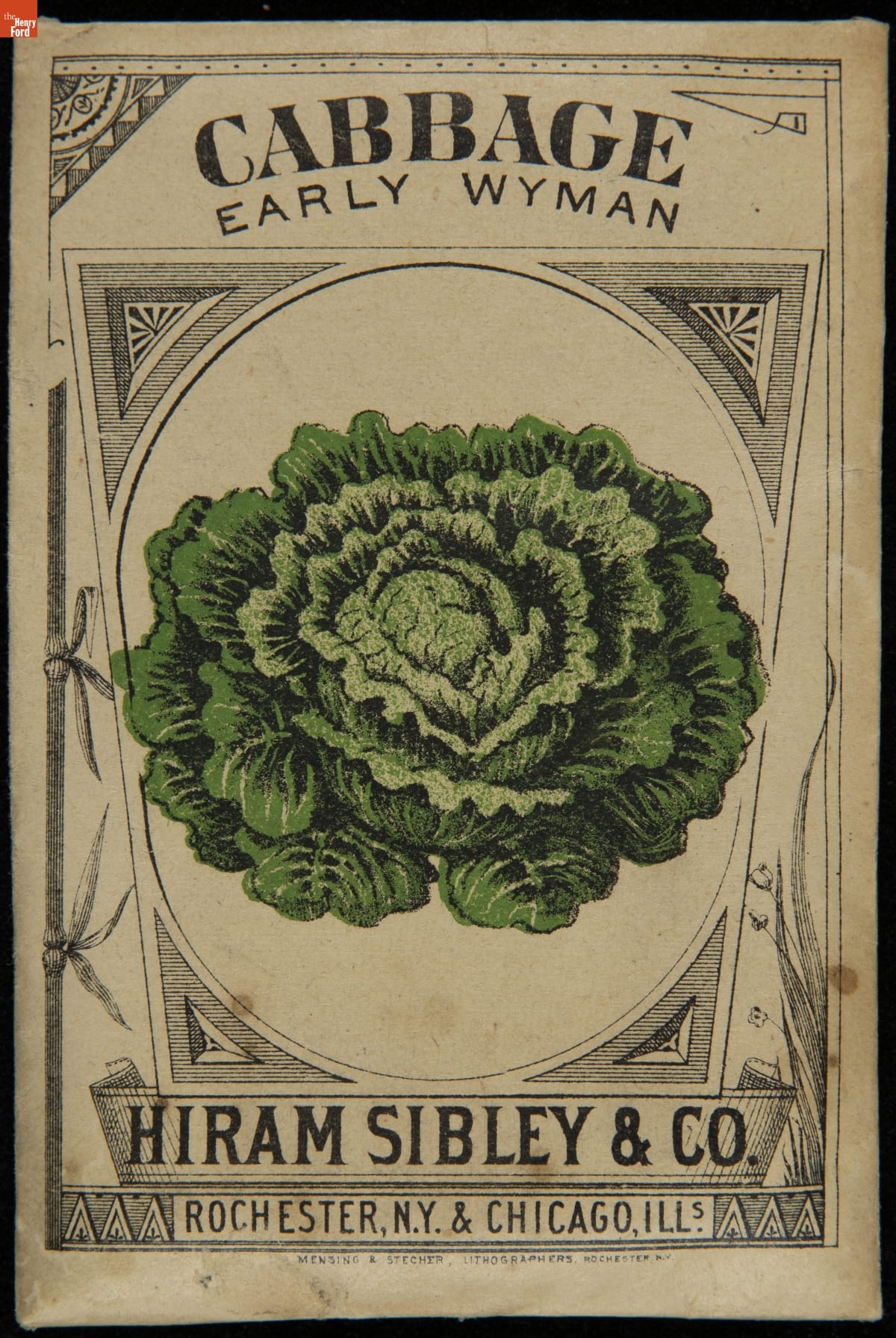 Hiram Sibley & Co. "Cabbage Early Wyman" Seed Packet, Used in the C.W. Barnes Store, 1882-1888