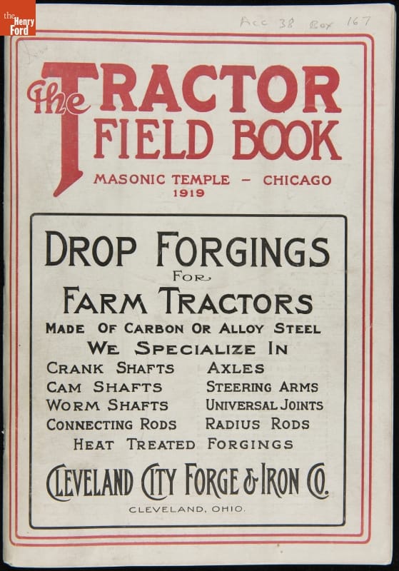 "Tractor Field Book," 1919