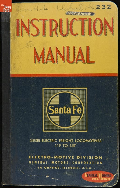 General Motors Electro-Motive Division Operating Manual, 1944, "Instruction Manual, Santa Fe, Diesel-Electric Freight Locomotives 119 to 157"
