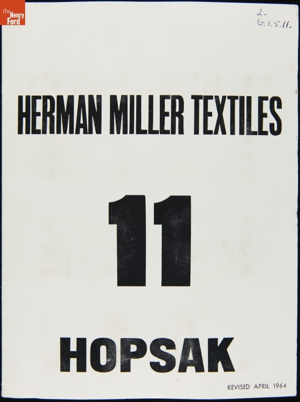 Herman Miller Textiles Swatches, "11 Hopsak," 1964
