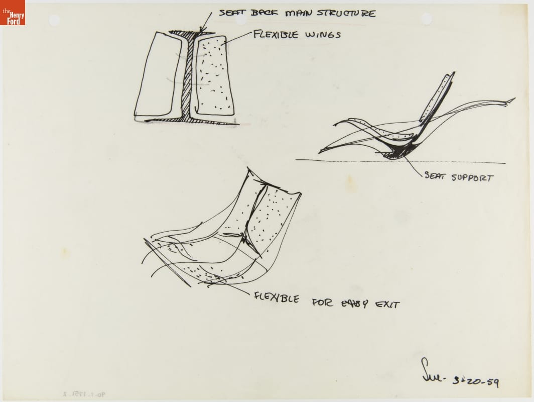 Design Sketch for Seating Study, March 20, 1959