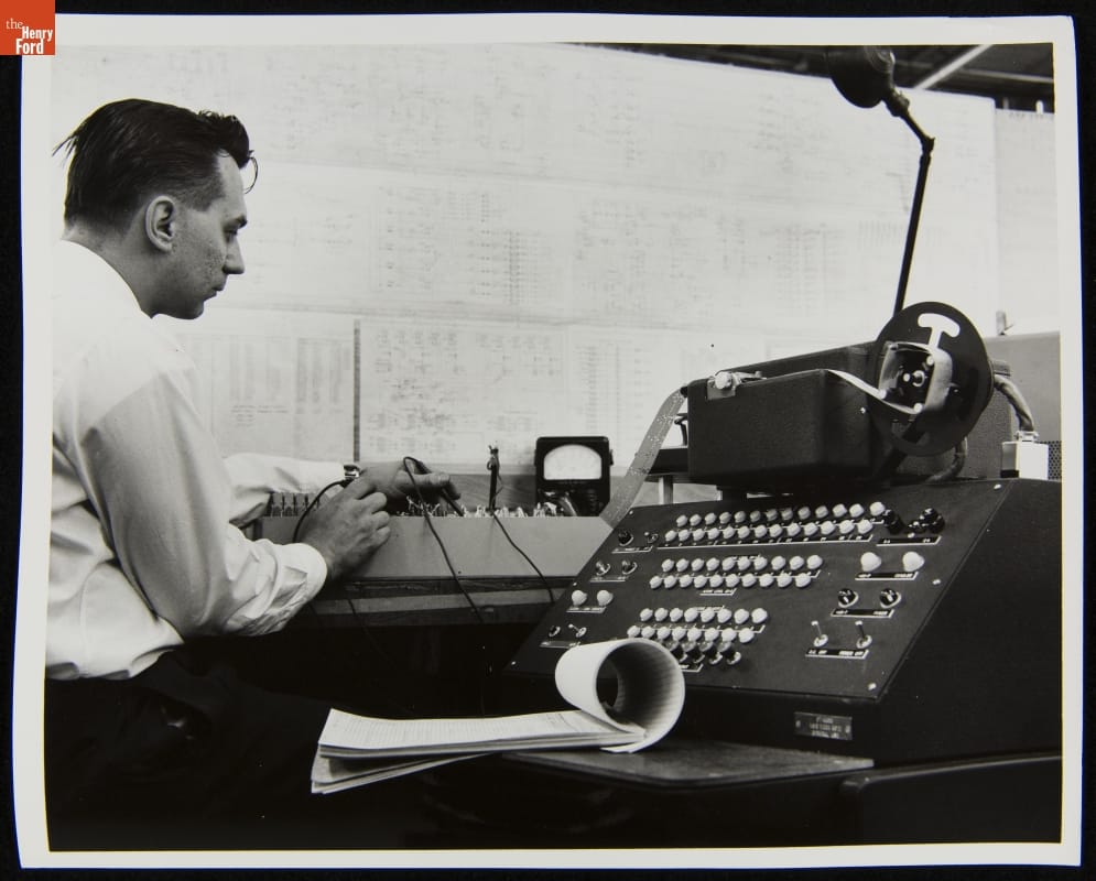 Man Working with Burroughs Corporation Equipment, January 1963